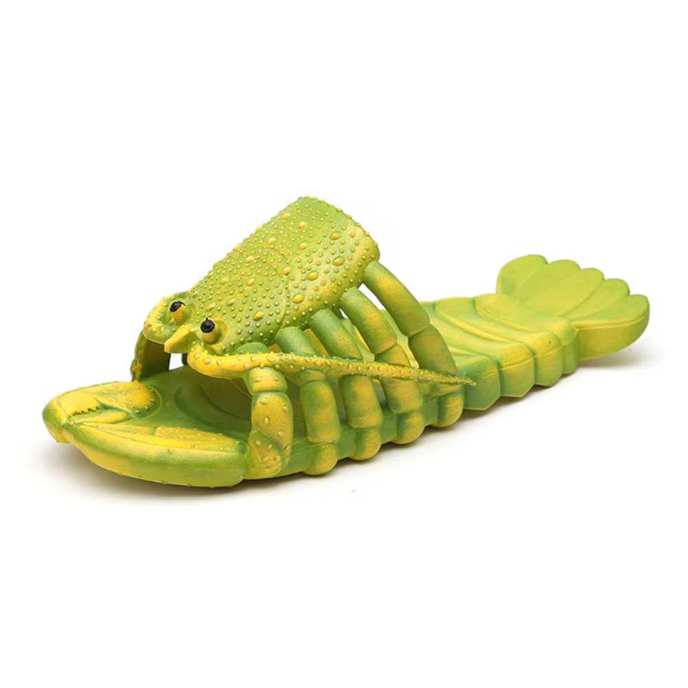 Pantoufles de homard antidérapantes décontractées, semelle souple en PVC, pantoufles de crevettes de