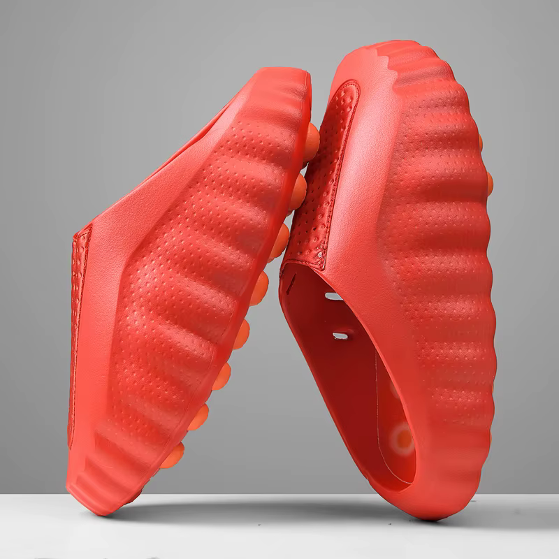 Chaussons de massage pour couple, hommes et femmes, semelle souple, granules de massage indépendante