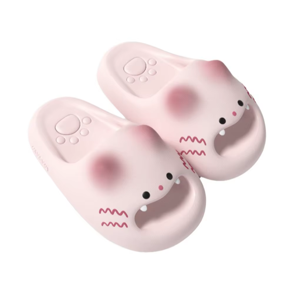 Nouvelles pantoufles imperméables pour femmes, motif patte de chat, antidérapantes, à semelle souple