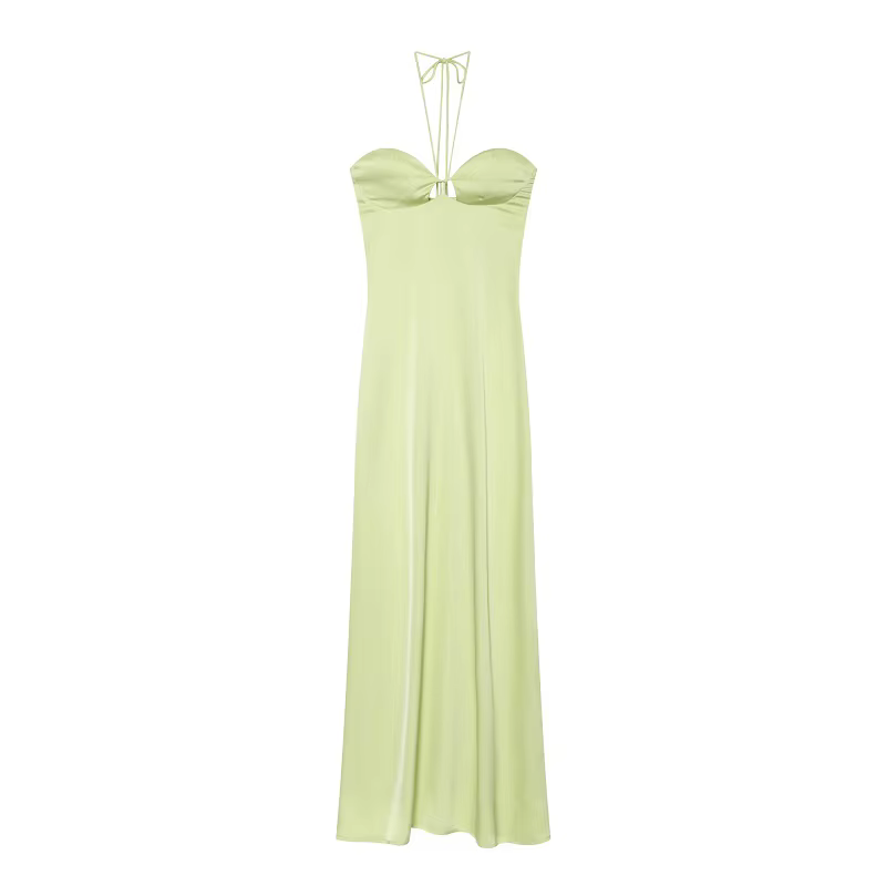 Robe longue en satin sexy pour femme, robe corset épaules dénudées, robe midi de soirée d'été pour f