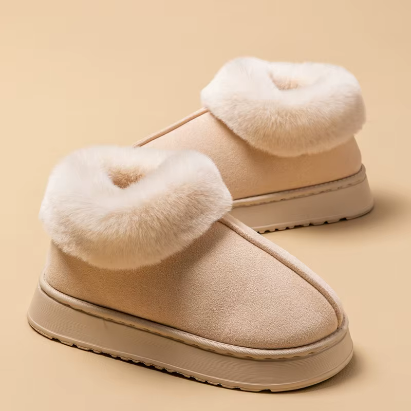 Pantoufles d'hiver à enfiler pour hommes, semelle épaisse en mousse à mémoire de forme, doublure pol