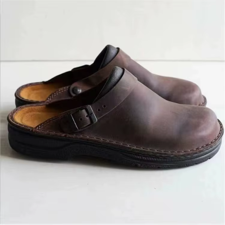 Pantoufles d'Été en Cuir PU pour Homme et Femme, Chaussures Vintage, Souples, Astronomiques, Sandale