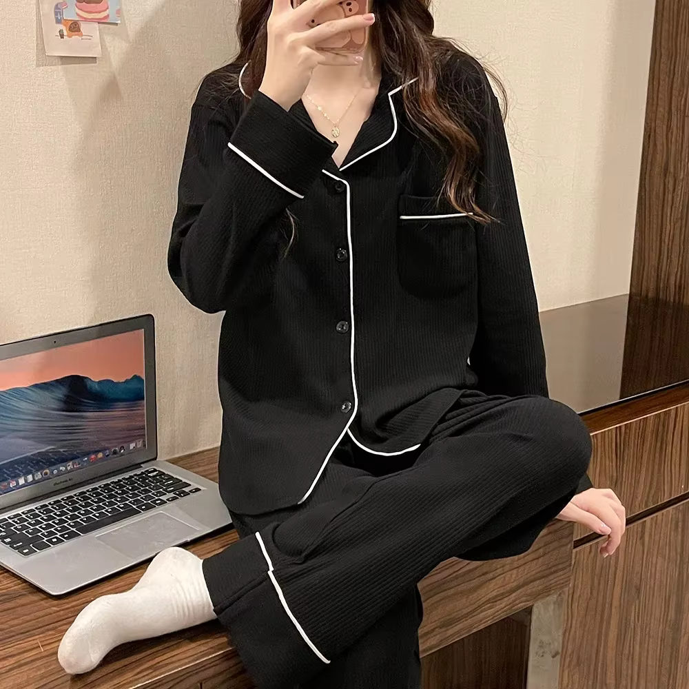 Pyjama en Imitation coton pour femmes, ensemble de vêtements de maison pour filles, vêtements de mai