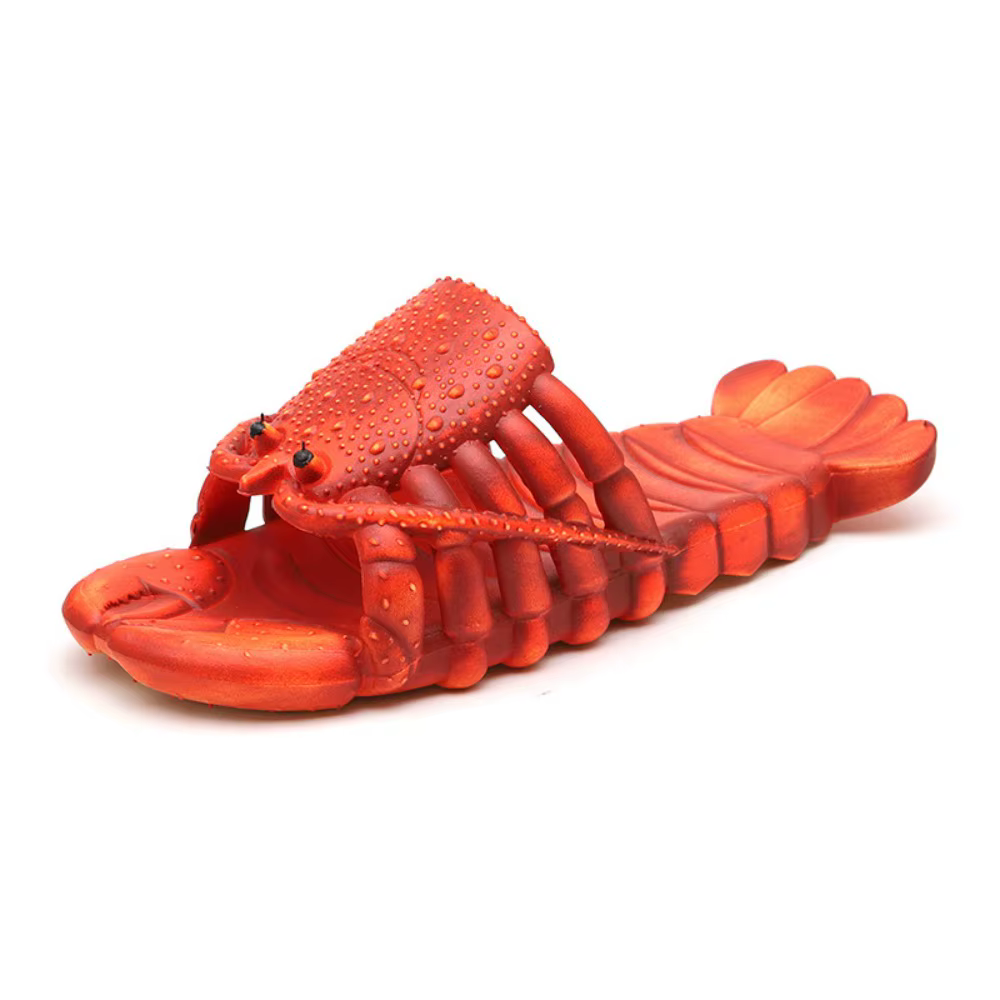 Pantoufles de homard antidérapantes décontractées, diapositives amusantes en PVC, sandales de plage,