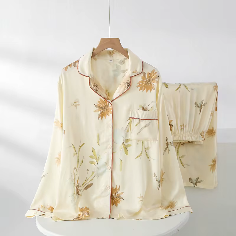 Vêtements de nuit en viscose de coton pour femmes, vêtements frais et élégants, style fin, ensemble 