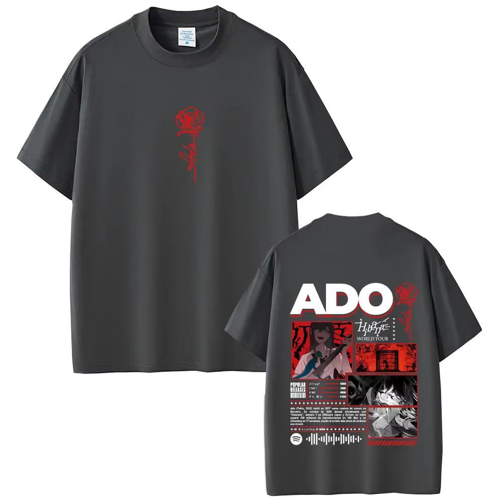 Ado Hibana World Tour T-shirt pour hommes et femmes, T-shirt de musique Pop à la mode, unisexe, styl