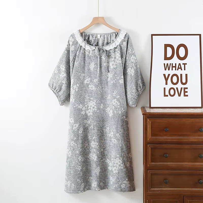 Robes de nuit pour femmes printemps et été mignon doux Style frais fibre décontracté vêtements de nu