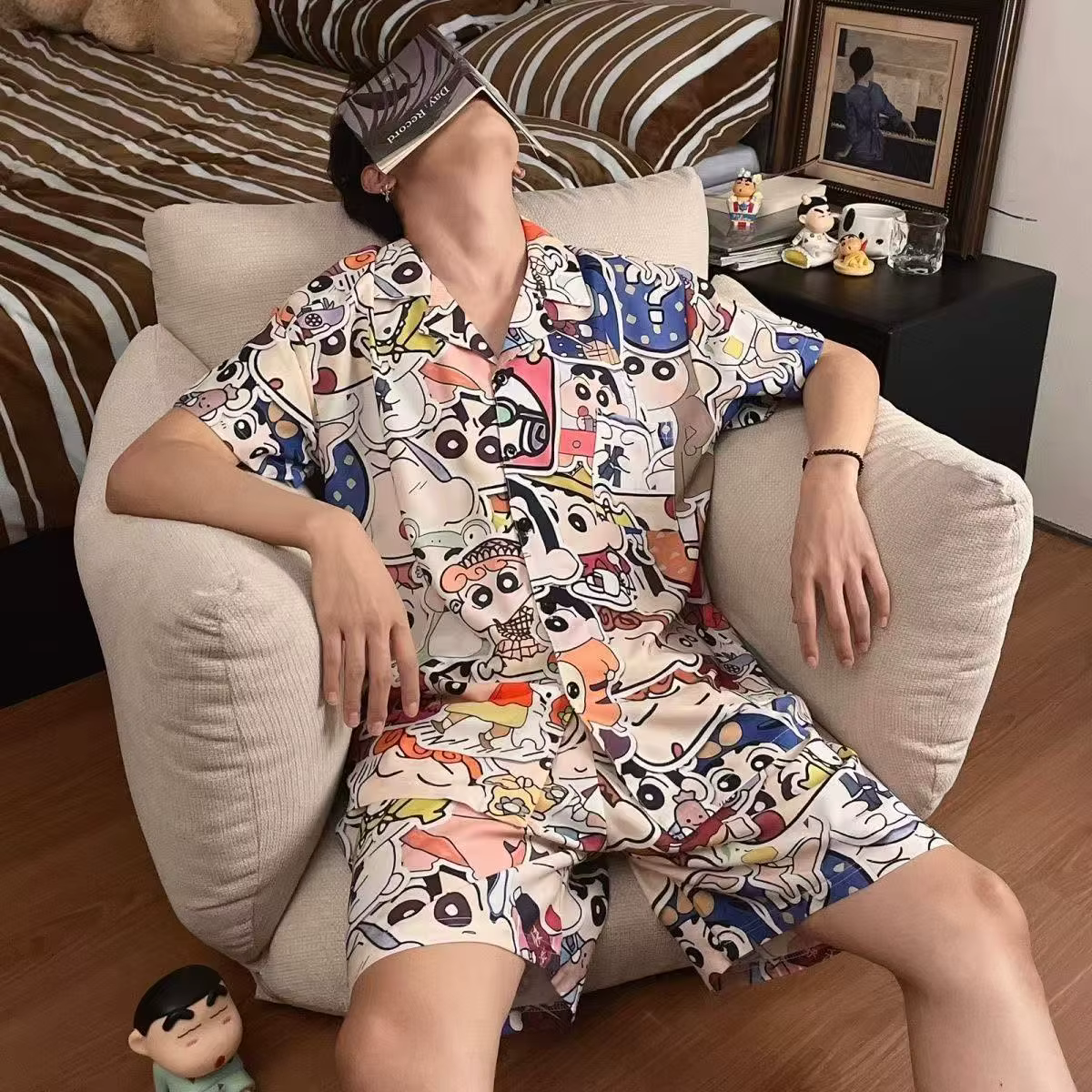 Pyjamas pour amoureux, motif dessin animé original et mignon, style ample et confortable, vêtements 