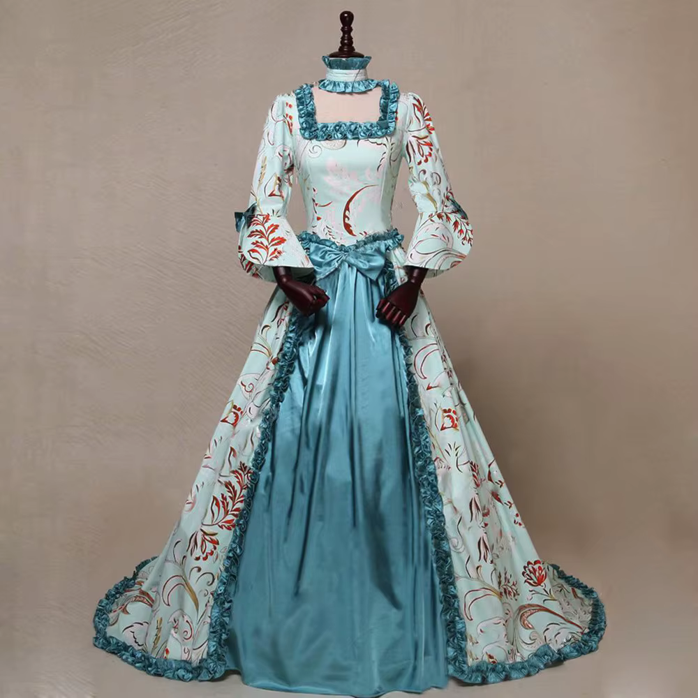 Robe de reine victorienne médiévale pour femmes, robe de bal gothique, Costume de Cosplay de fête fa
