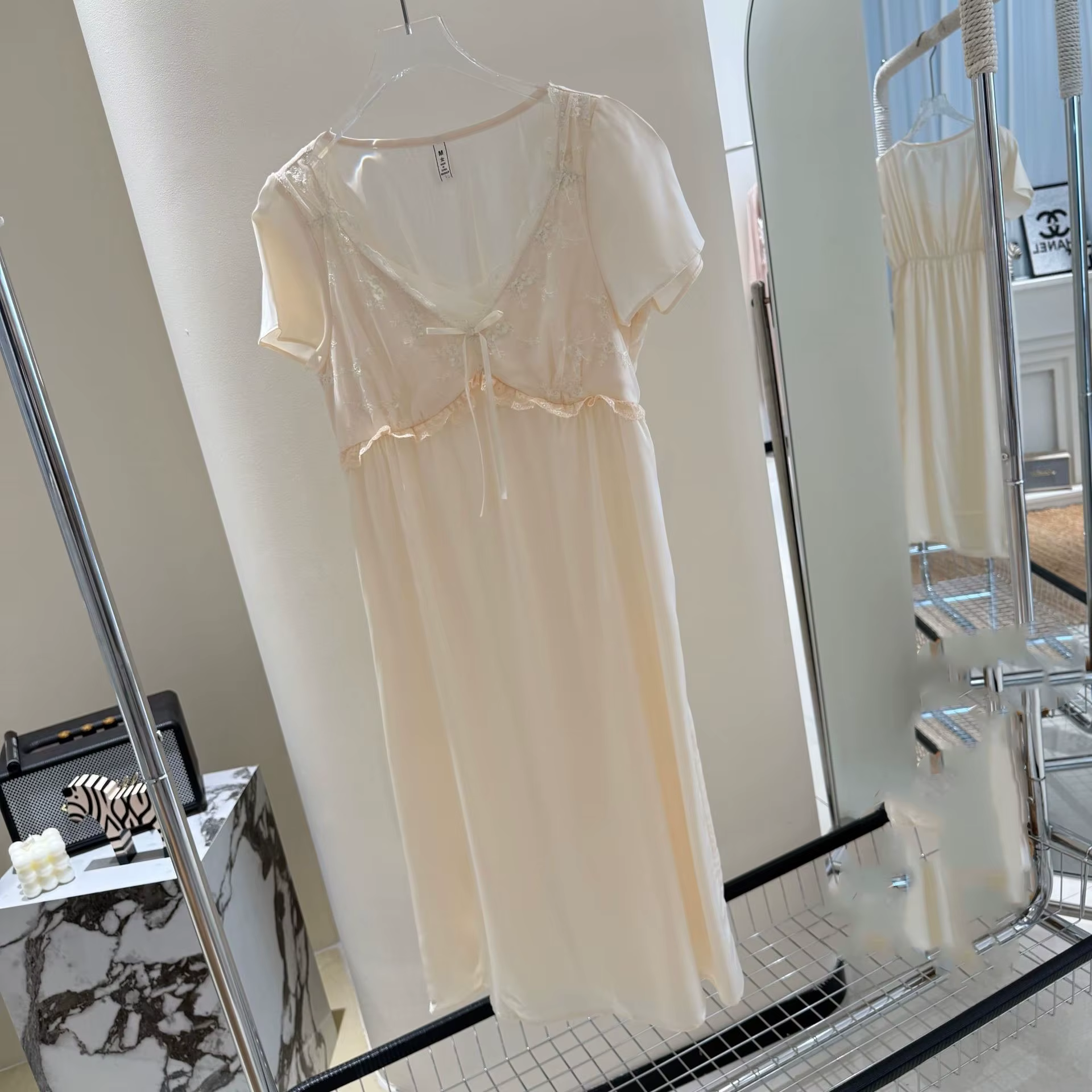 Chemise de nuit à manches courtes, vêtements de nuit pour femmes, vêtements de détente, Sexy, en den