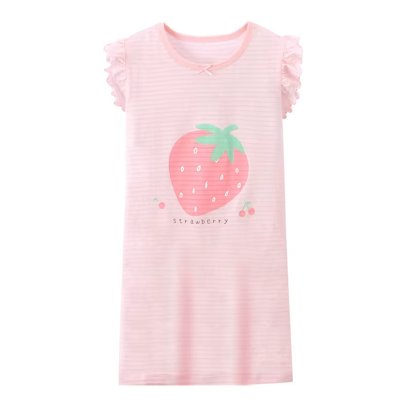 Robe de Nuit en Coton Doux et Respirant pour Fille, Imprimé Harvey, Vêtements de Maison de Qualité, 