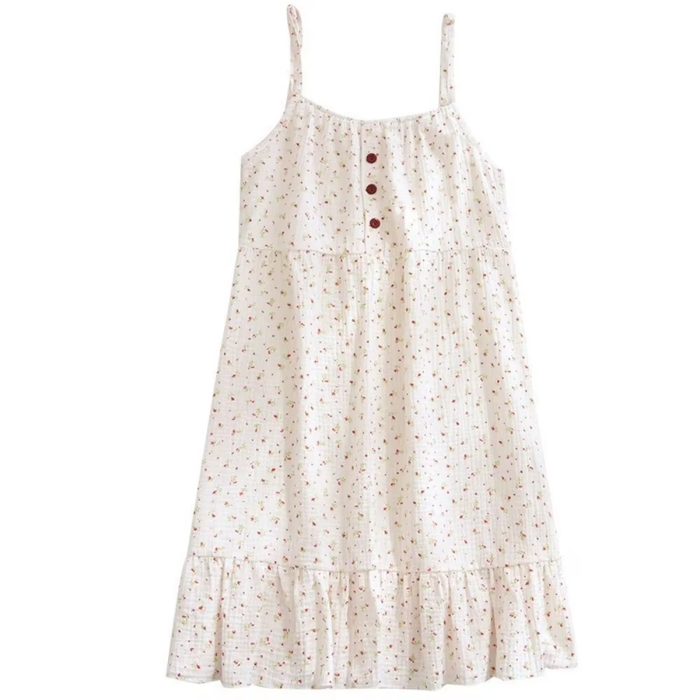 Pyjama doux à imprimé floral, robe de nuit confortable et décontractée, jupe de nuit élégante, tenue