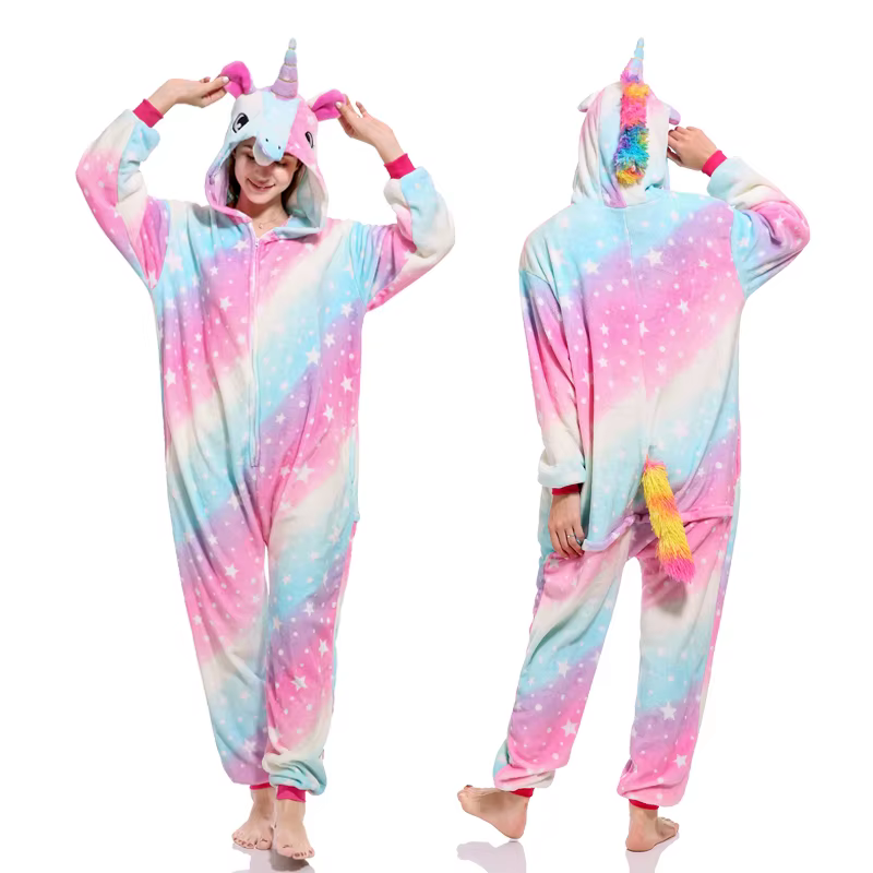 Animal Onesies Kigurumi licorne pyjamas ensemble femmes hiver ensemble flanelle dessin animé Cosplay