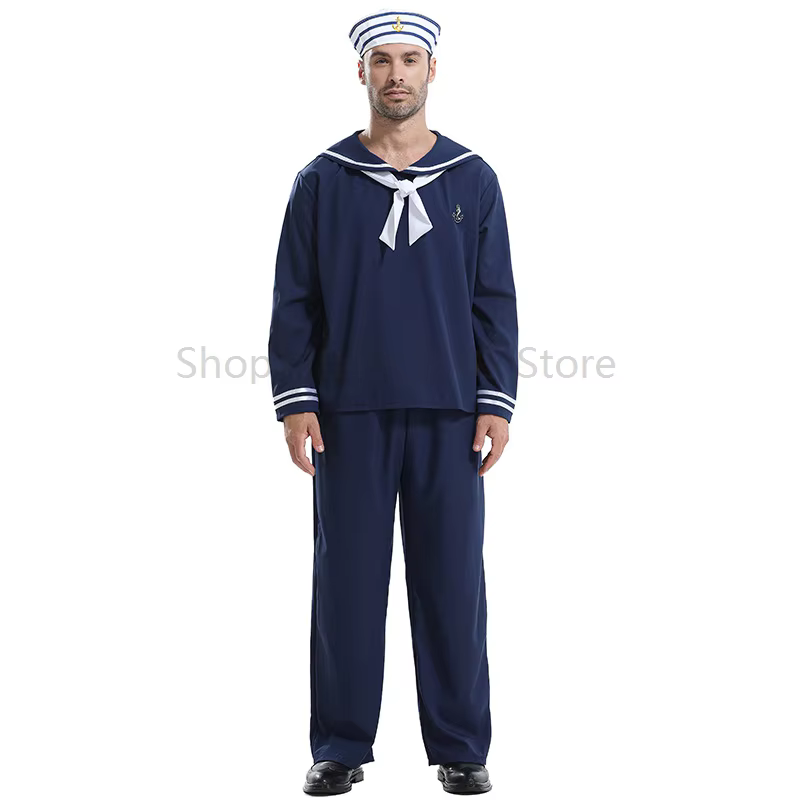 Uniforme de marin de la marine pour hommes, déguisement unisexe pour femmes, ensemble de vêtements d