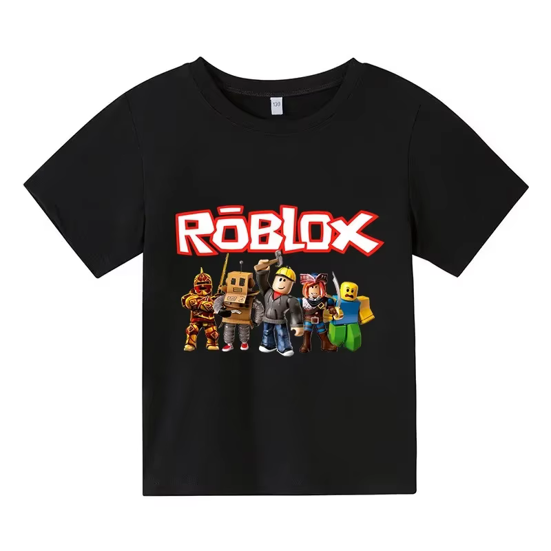 2025 Roblox enfant T-shirt garçons jeu sport coton T-shirt enfant dessin animé à manches courtes hau