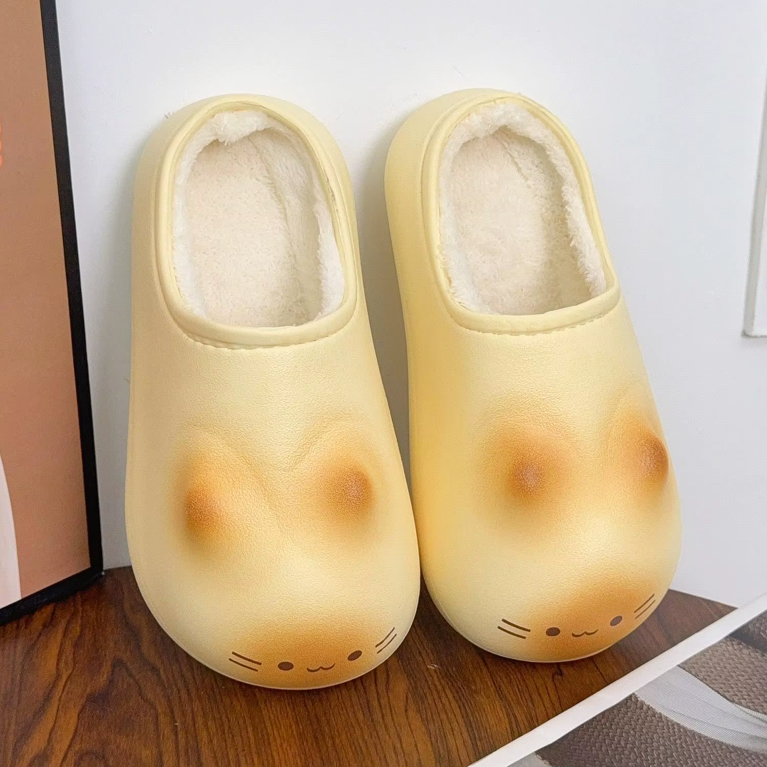Pantoufles d'hiver en peluche pour adultes, moelleuses, chaleur de la maison, semelle EVA, pantoufle