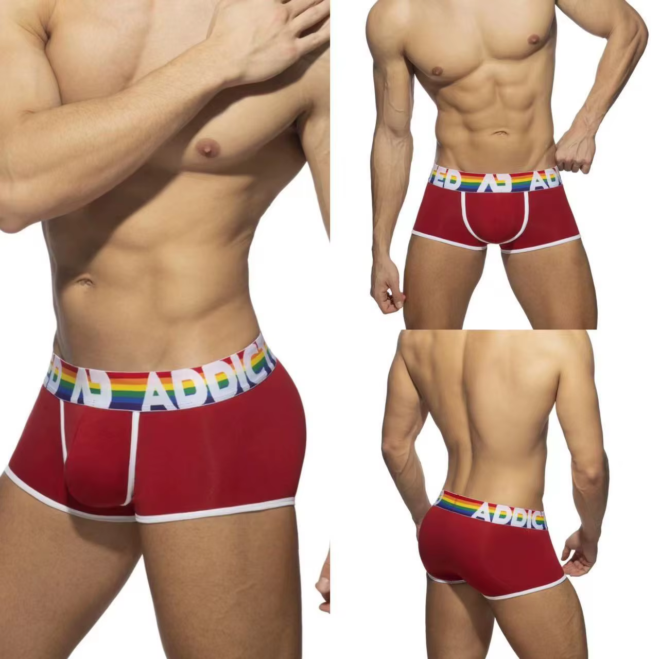 Sous-vêtements de couleur pour hommes, Boxer de marque de styliste, slip taille basse en coton respi