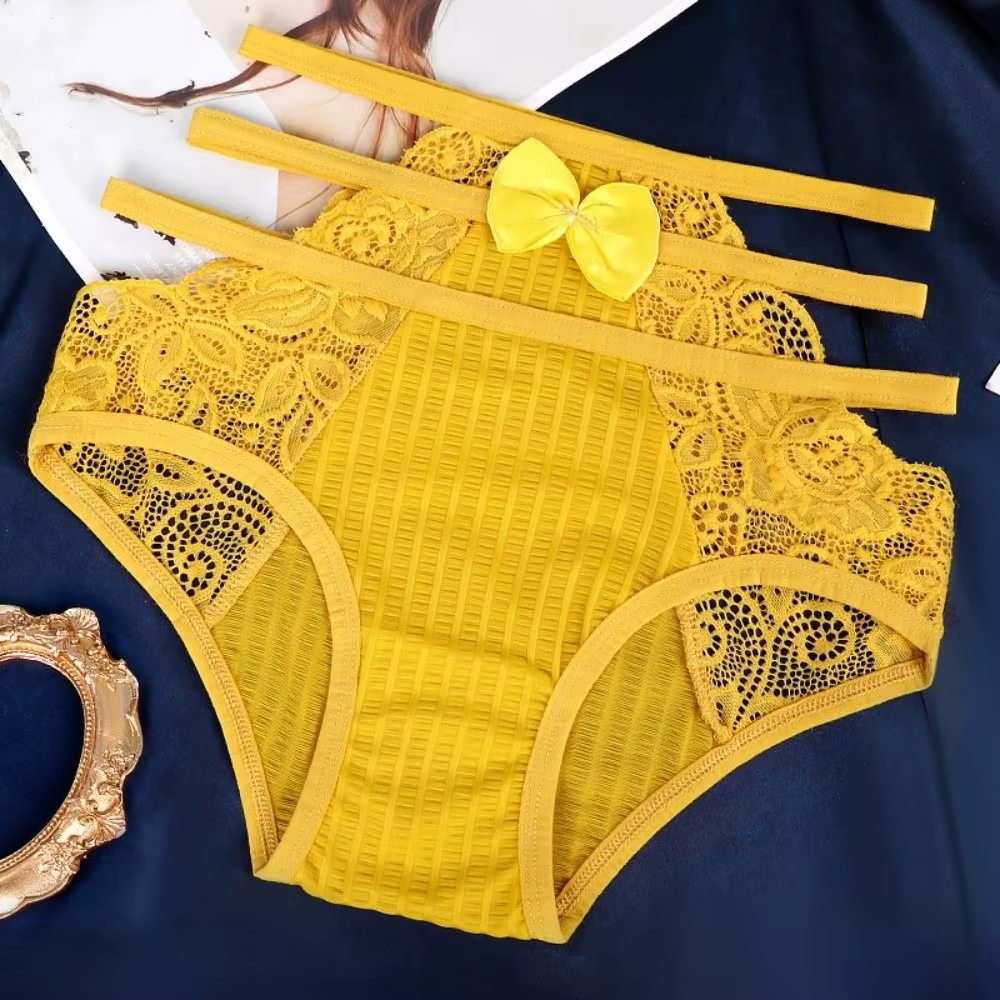 Culottes ajourées pour femmes, taille haute, grande taille, en dentelle florale, lingerie en maille,