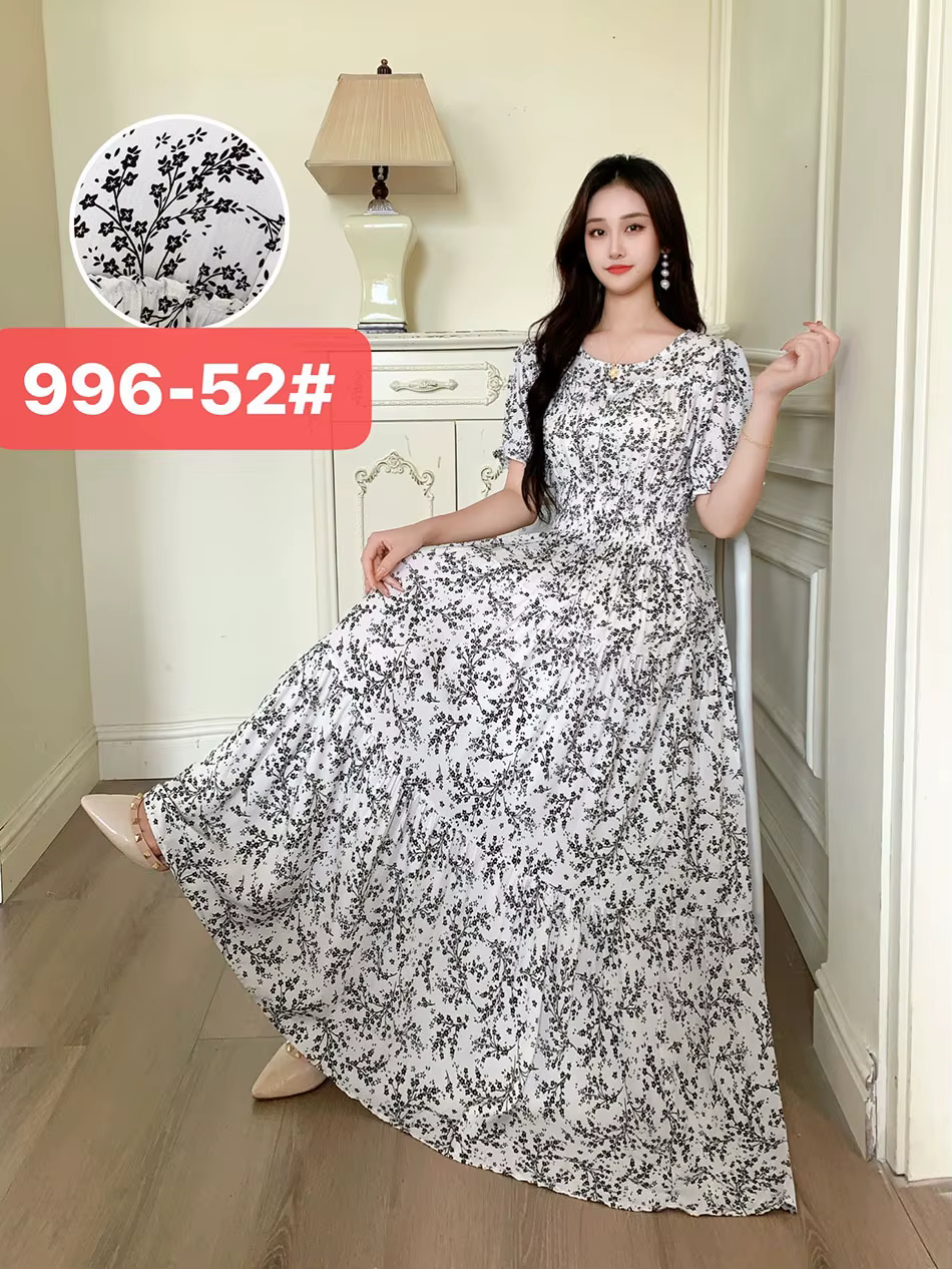 Robe d'été en coton et soie de style bohème pour femme, jupe midi cintrée à la taille, imprimé flora