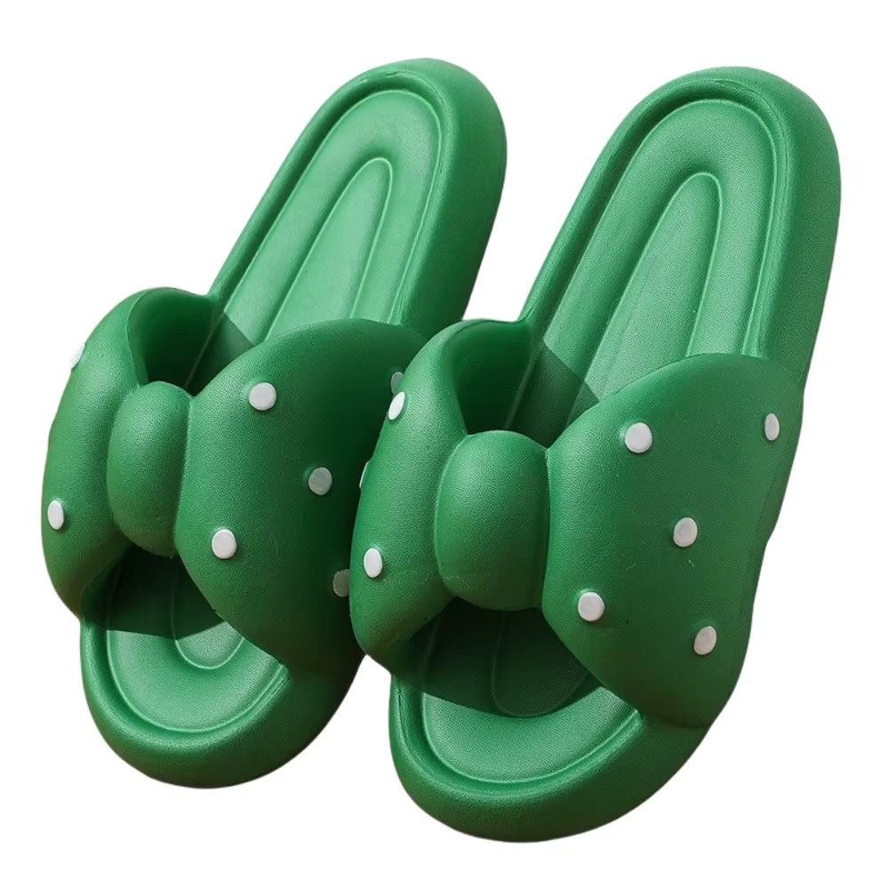 Pantoufles coulissantes à pois pour femmes, pantoufles de salle de bain décontractées et douces, cha