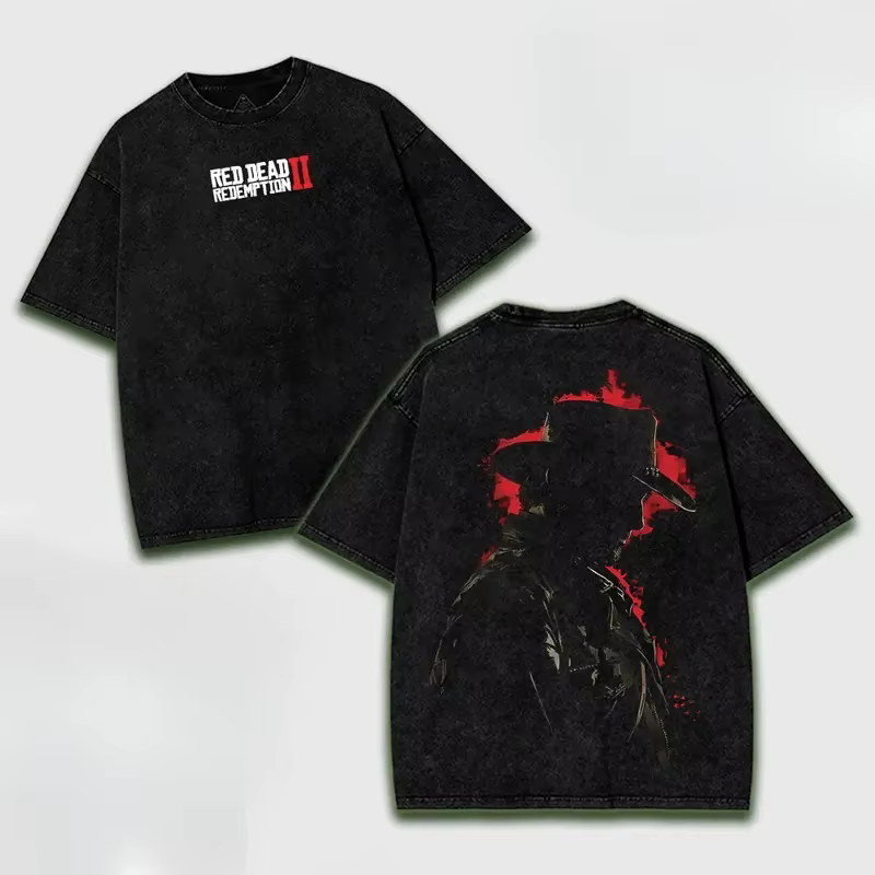 Arthur Morgan Red Dead Redemption 2 Vêtements Hommes Femmes T-shirts Vintage Lavés T-shirt Décontrac