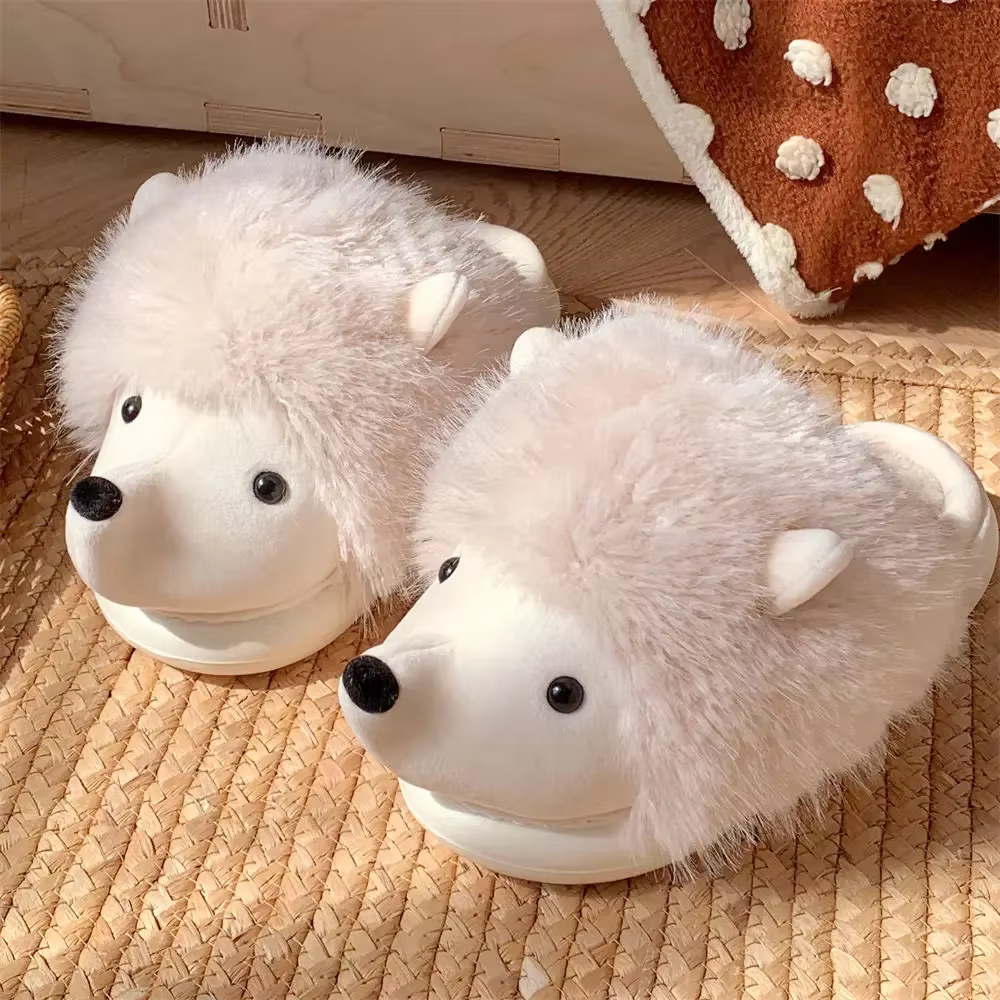Pantoufles Moelleuses de Dessin Animé pour Femme, Chaussures Chaudes d'Hiver, Drôle, Anti-Alde, Douc