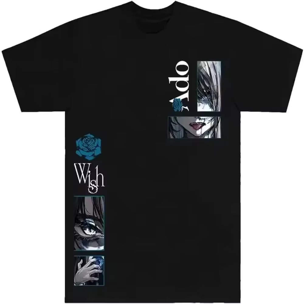 Ado Wish Tour coton t-shirt japonais graphique bande dessinée hommes t-shirt graphique Manga unisexe