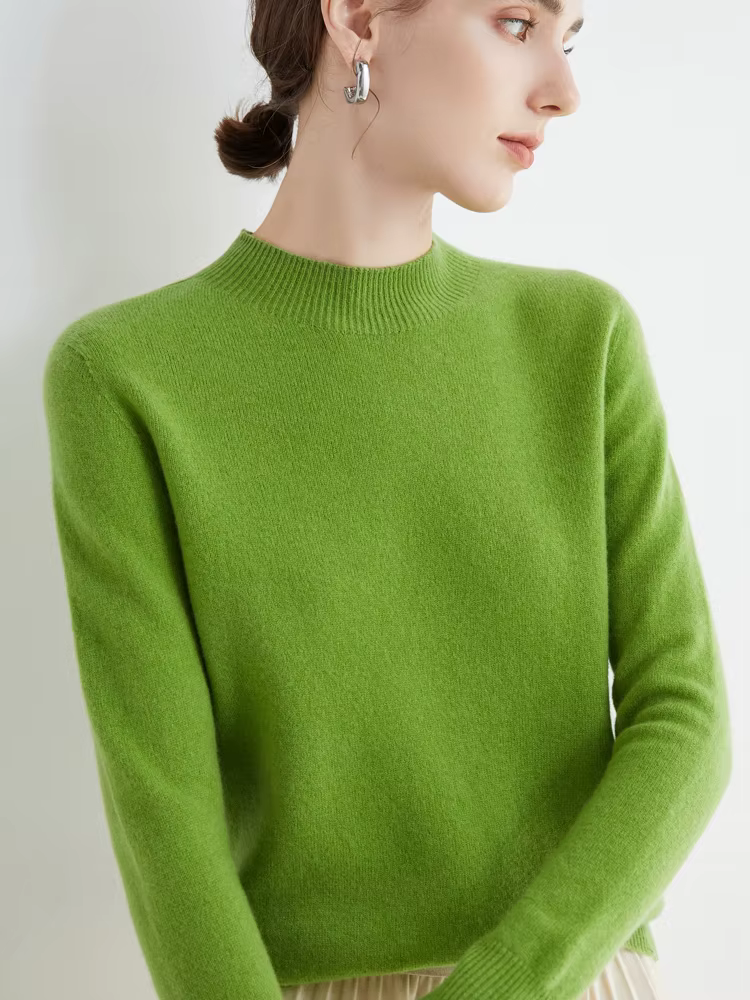 Pull à col roulé en laine mérinos pour femme, pull en cachemire, pulls à manches longues, vêtements 