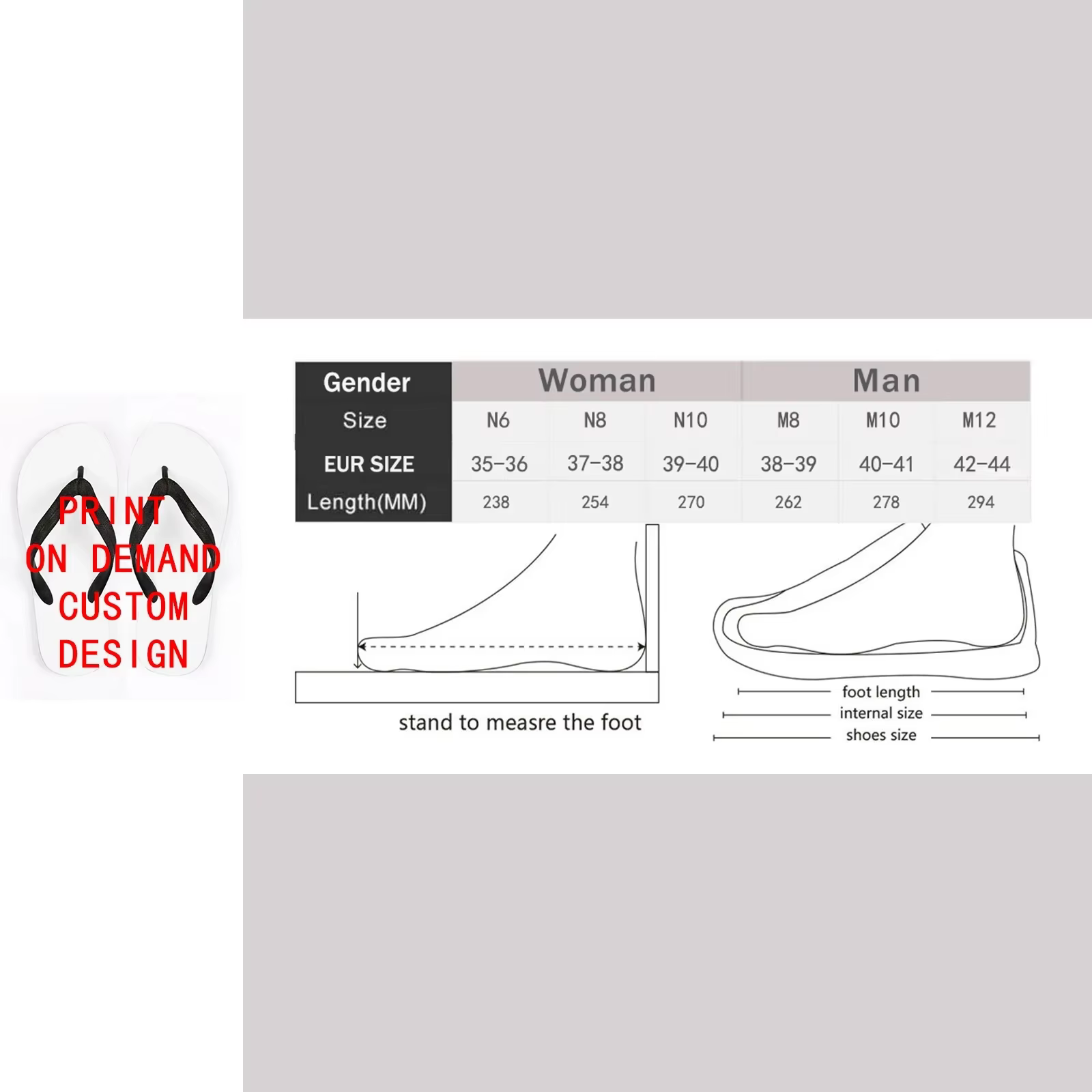 Pantoufles Personnalisées Imprimées à la Demande pour Homme et Femme, Chaussures Assorties avec Logo