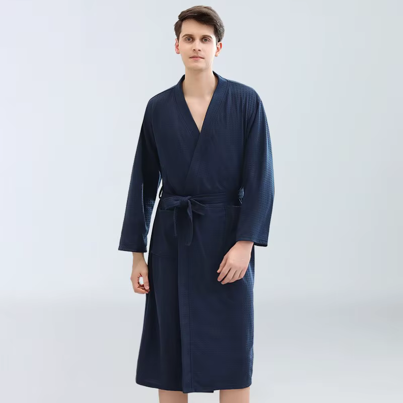 Peignoirs en Waffle pour Hommes Vêtements de Sauna Vêtements de Transpiration Fins Robes de Chambre