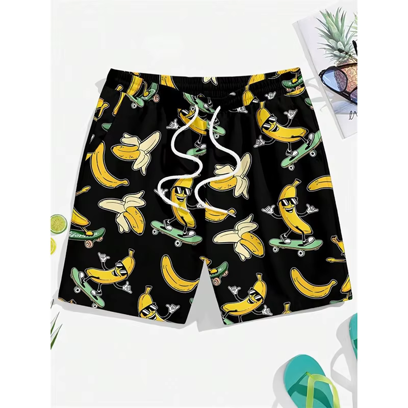 Hip Hop drôle banane 3D graphique hommes plage court Cool Humor impression conception conseil Shorts