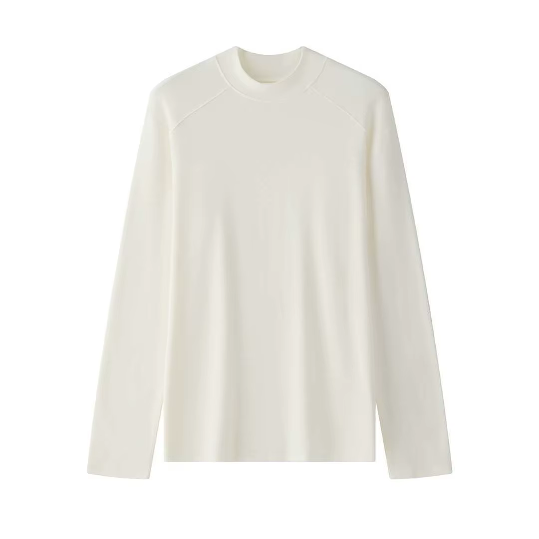 T-shirt simple à col semi-montant HanOrange Printemps-Automne 2026 pour femme, manches longues, conf