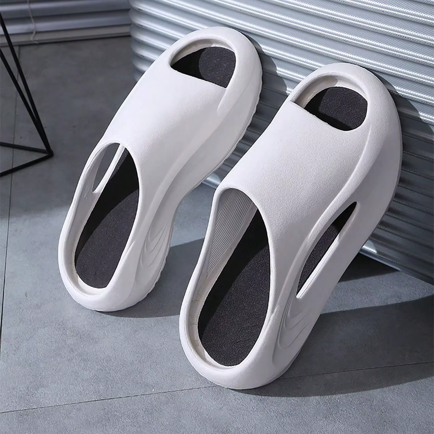 Pantoufles d'été pour hommes et femmes, fond épais Eva, sensation de merde, vêtements d'extérieur, p