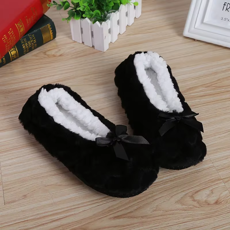 Moelleux femme pantoufle femmes maison hiver peluche épais antidérapant poignée doux mignon drôle in