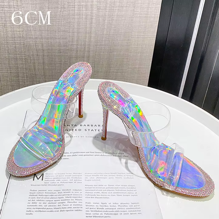Pantoufles en PVC à biscuits pour femmes, chaussures d'été hautes, nouvelles pantoufles laser claire