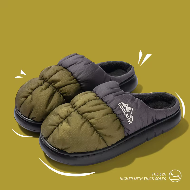 Pantoufles unisexes confortables – Doublure polaire en peluche et semelle antidérapante. Confort cha