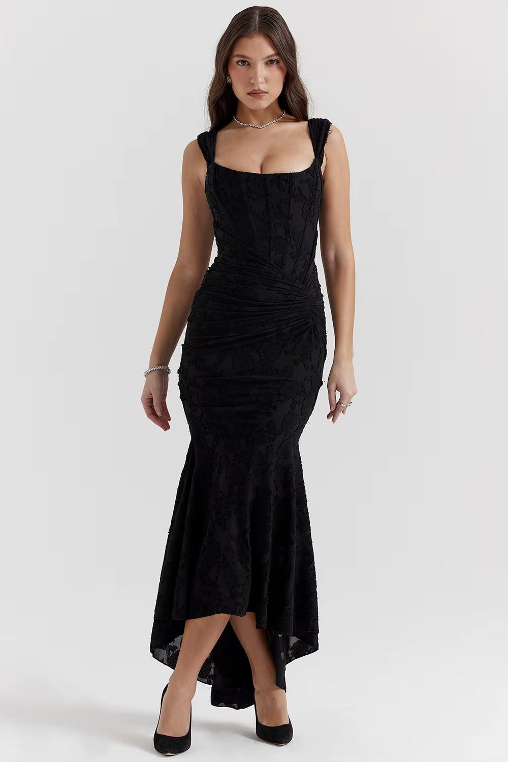 Robe longue queue de poisson sexy et tendance pour femme, modèle été très populaire, avec détails en