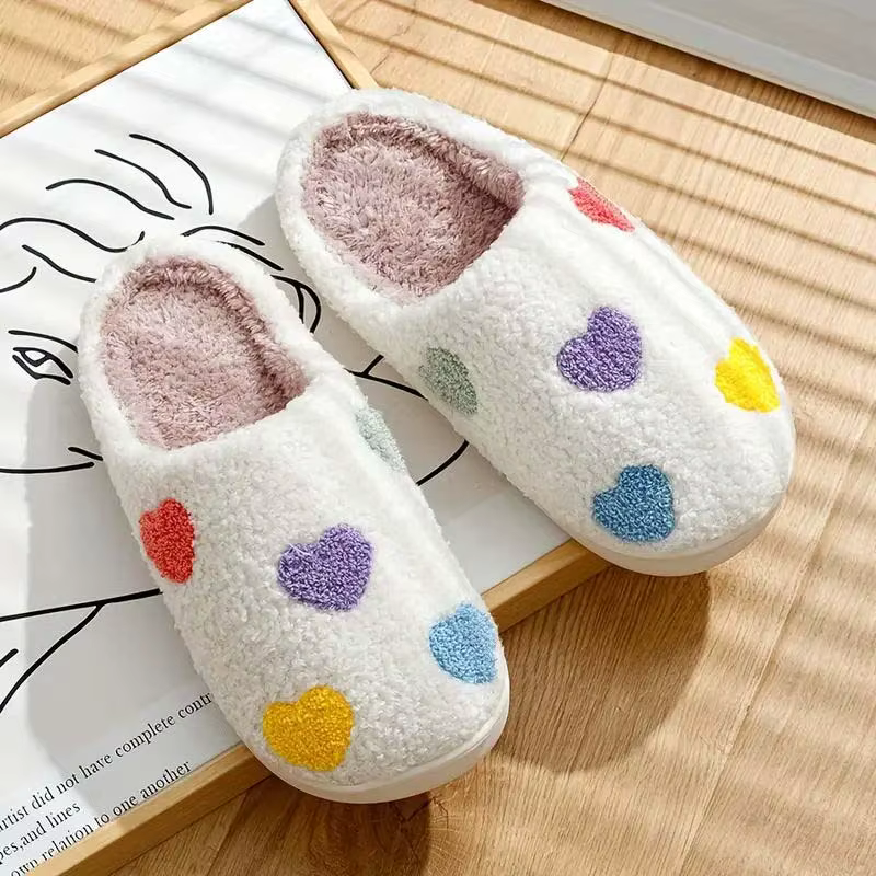 Pantoufles à semelle souple pour femmes, pantoufles d'hiver chaudes et antidérapantes pour la maison