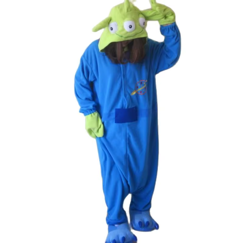 Alien Anime Onesies Pyjamas pour adultes, Animal Cartoon Cosplay Costume, Halloween Kigurumi Sleepwe