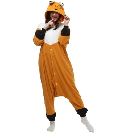 HKSNG nouveau Orange monsieur Mr Fox pyjamas de haute qualité adulte unisexe Animal hiver fête Onesi