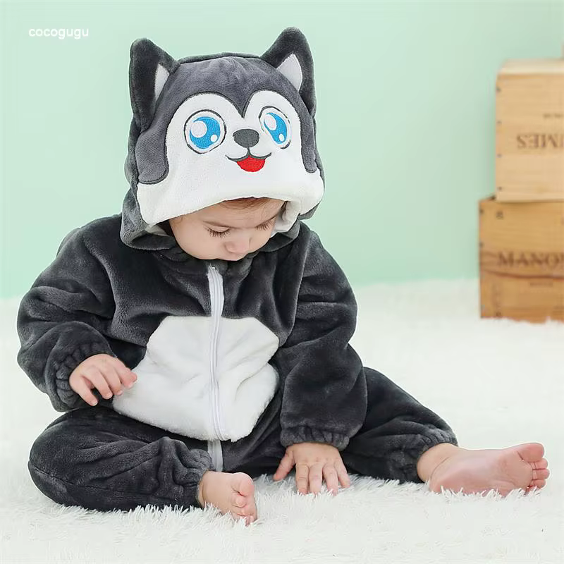 Husky-Barboteuse pyjama pour bébé garçon et fille, vêtements pour nouveau-né, olympiques de batterie