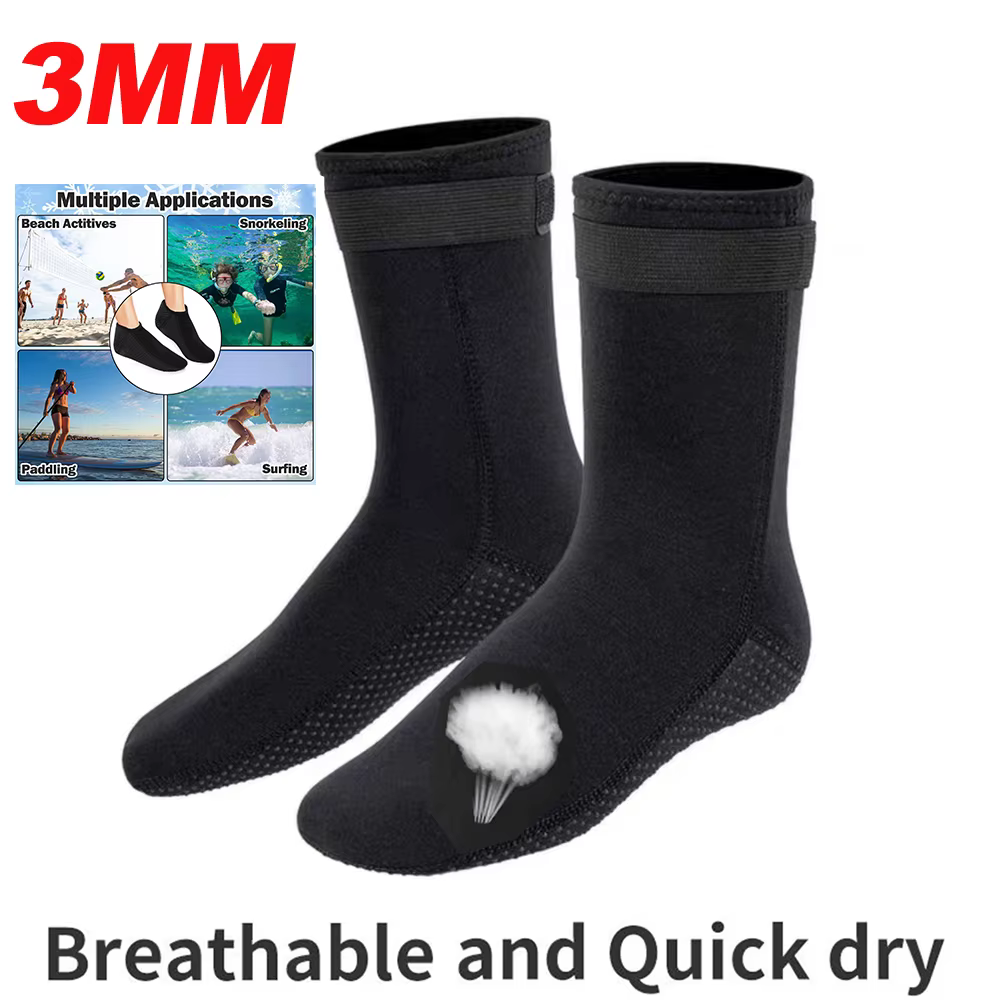 Chaussettes de plongée en néoprène 5mm, 3mm, chaussettes d'eau, chaussons de plage, antidérapants, a
