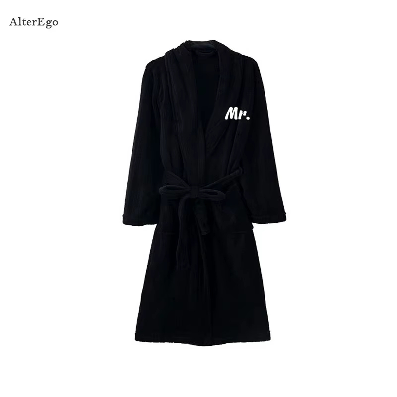 Peignoir en Peluche Personnalisé pour Homme, Peignoir en Éponge, Cadeaux de Saint-Valentin, pour Cou