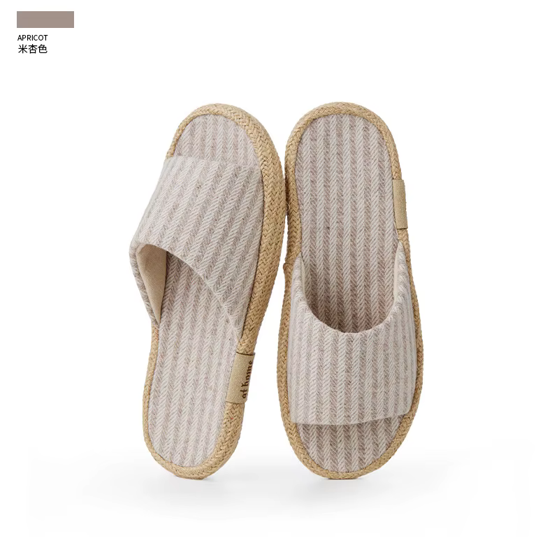 Pantoufles en coton et lin de style japonais pour femmes et hommes, chaussures de loisirs, style ray