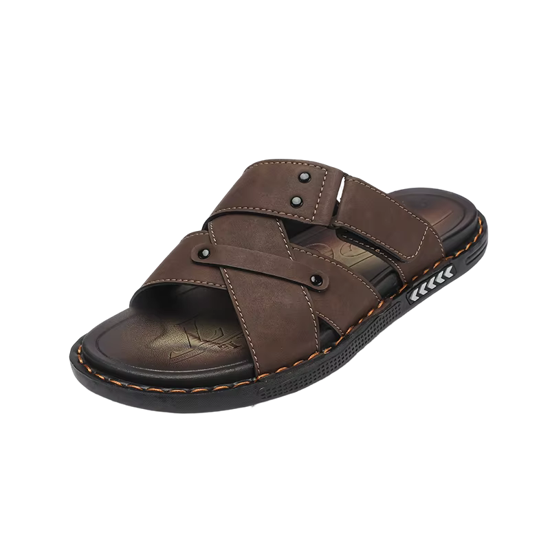 Sandales pour hommes de grande taille, pantoufles classiques en cuir de haute qualité, nouvelle coll