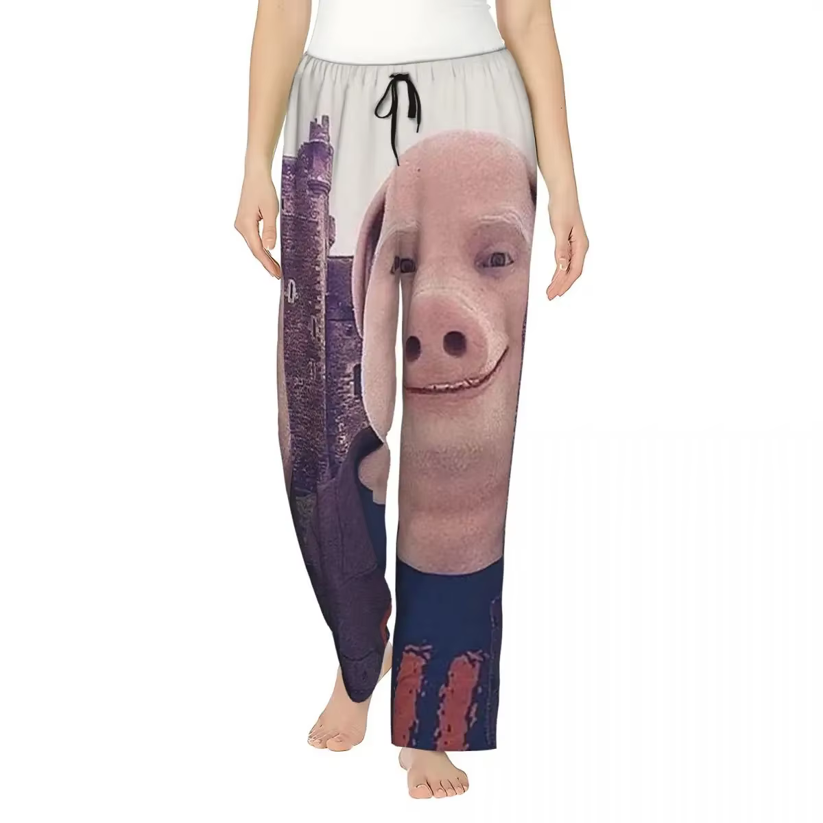 Pantalon de pyjama personnalisé John Pork pour femme, pantalon de détente, vêtements de nuit avec po