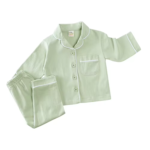 Ensemble de pyjama décontracté pour enfants, chemise à manches longues et pantalon, vêtements de nui
