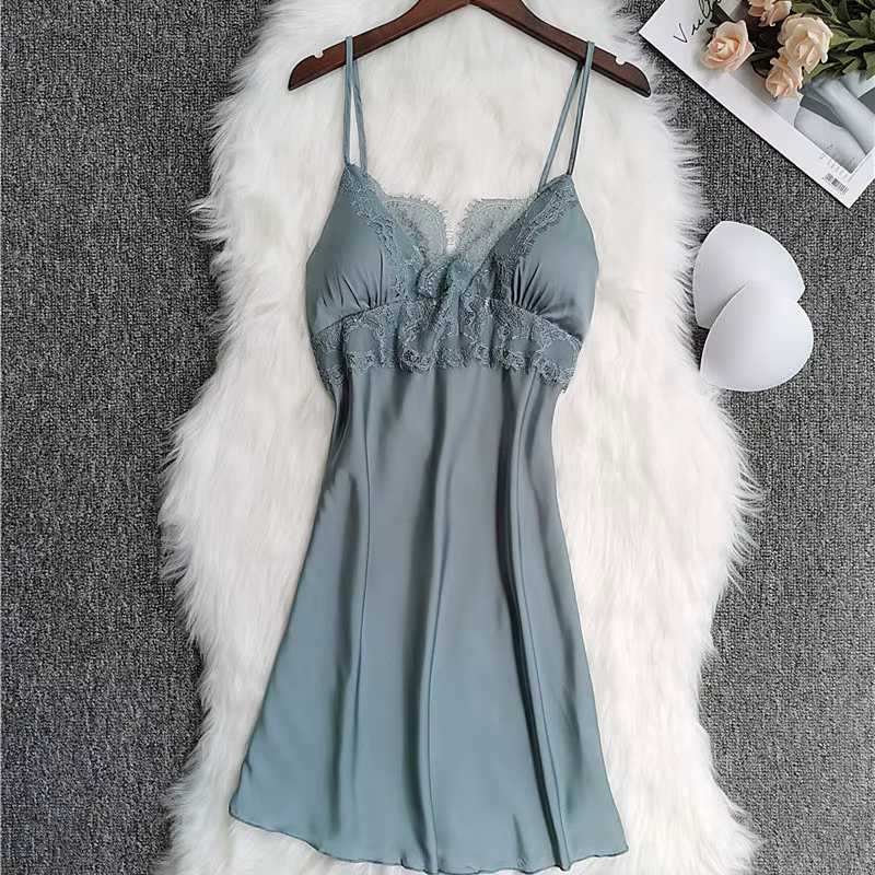 Blanc 5 pièces ensemble de sommeil Pyjamas dame dentelle Satin Pyjamas Kimono robe de bain vêtements