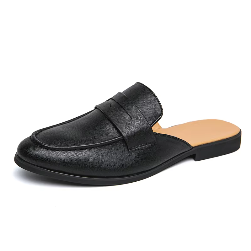 2025 Mules d'été légères hommes demi chaussures pour homme pantoufles en cuir hommes chaussures déco