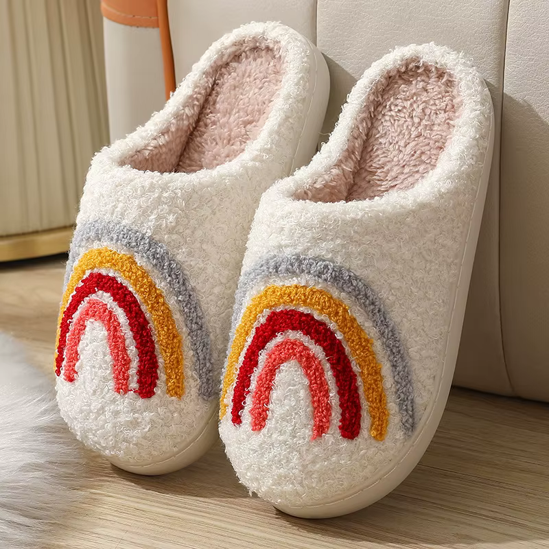 Pantoufles d'intérieur à motif de champignon pour femmes, chaussures de maison chaudes et décontract